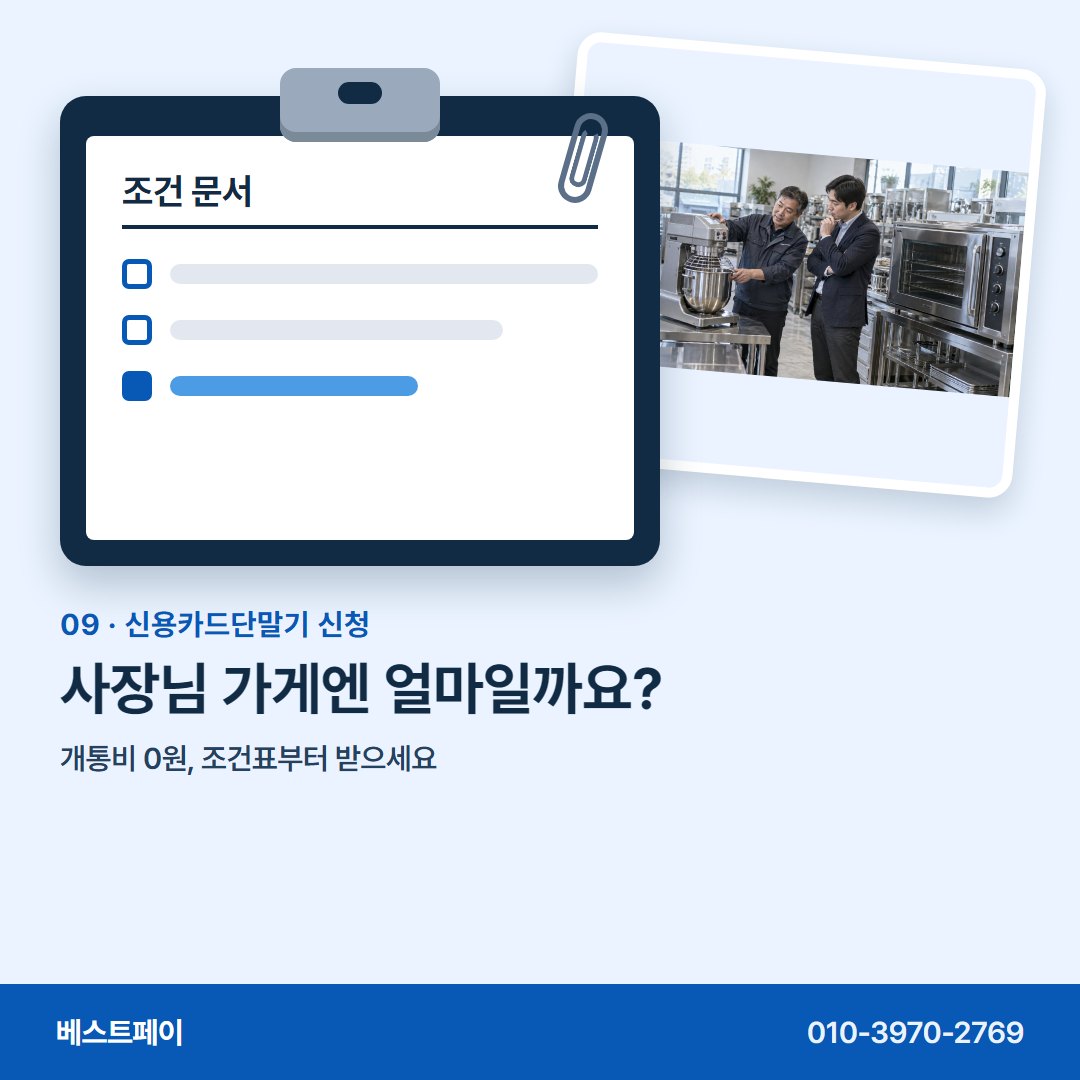 신용카드단말기 신청 사장님 가게엔 얼마일까요? — 신청서를 쓰기 전에 아홉 장만 넘겨 보세요